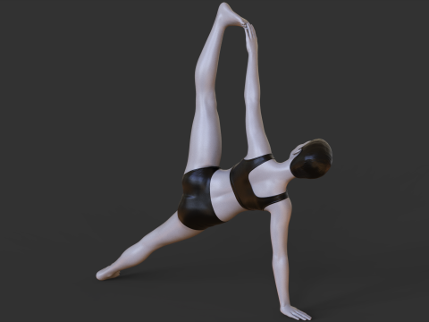 Yoga Pose - One-Legged Side Plank Pose - Eka Pada Vasisthasana Modelo de impresión 3D