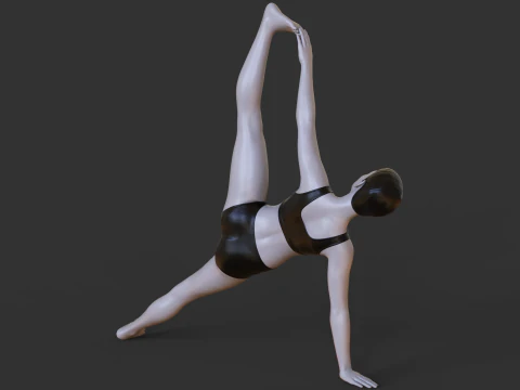 Yoga Pose - One-Legged Side Plank Pose - Eka Pada Vasisthasana 3D Print Model