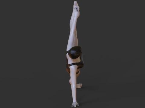 Yoga Pose - One-Legged Side Plank Pose - Eka Pada Vasisthasana 3D Print Model