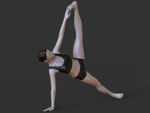 Yoga Pose - One-Legged Side Plank Pose - Eka Pada Vasisthasana 3D Print Model