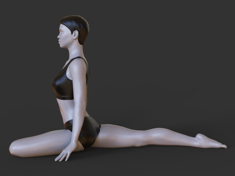 Yoga Pose - Pigeon Pose - Kapotasana 3D Print Model