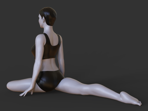 Yoga Pose - Pigeon Pose - Kapotasana 3D 打印模型