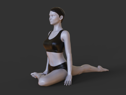 Yoga Pose - Pigeon Pose - Kapotasana 3D 打印模型