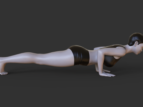 Yoga Pose - Plank pose - Chaturanga Dandasana Modelo de Impressão 3D