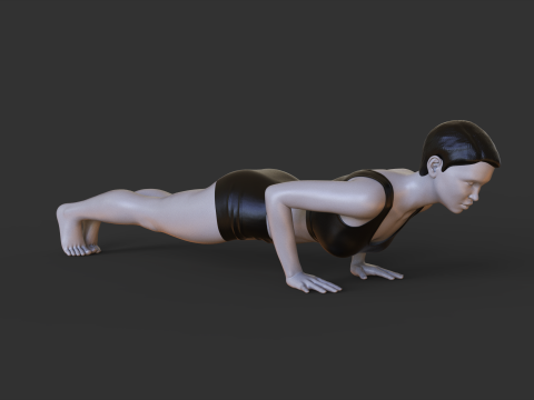 Yoga Pose - Plank pose - Chaturanga Dandasana Model Cetak 3D