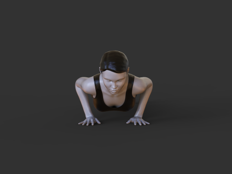 Yoga Pose - Plank pose - Chaturanga Dandasana Model Cetak 3D