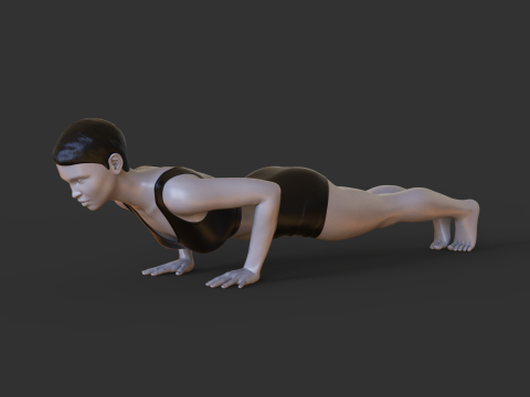 Yoga Pose - Plank pose - Chaturanga Dandasana Model Cetak 3D