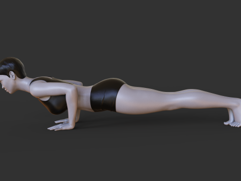 Yoga Pose - Plank pose - Chaturanga Dandasana Model Cetak 3D