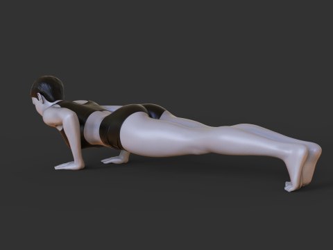 Yoga Pose - Plank pose - Chaturanga Dandasana Model Cetak 3D
