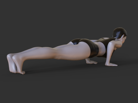 Yoga Pose - Plank pose - Chaturanga Dandasana Model Cetak 3D