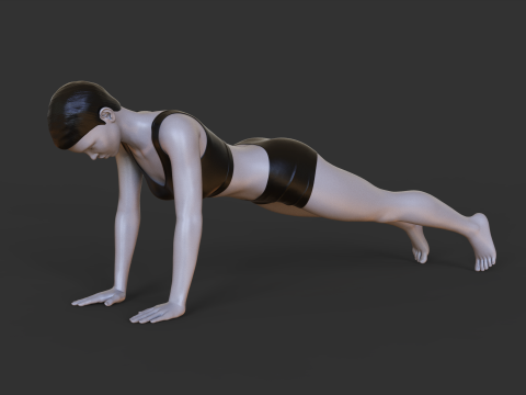 Yoga Pose - Plank Pose - Uttihita Chaturanga Dandasana Modelo de impresión 3D