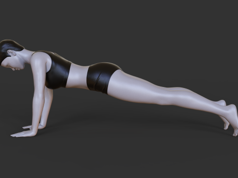 Yoga Pose - Plank Pose - Uttihita Chaturanga Dandasana Modelo de impresión 3D