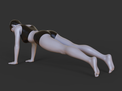 Yoga Pose - Plank Pose - Uttihita Chaturanga Dandasana Modelo de impresión 3D