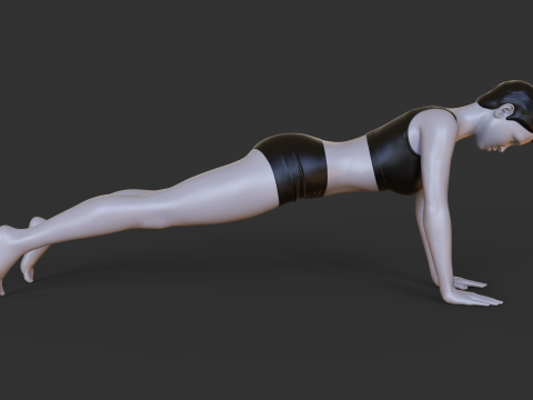 Yoga Pose - Plank Pose - Uttihita Chaturanga Dandasana Modelo de impresión 3D