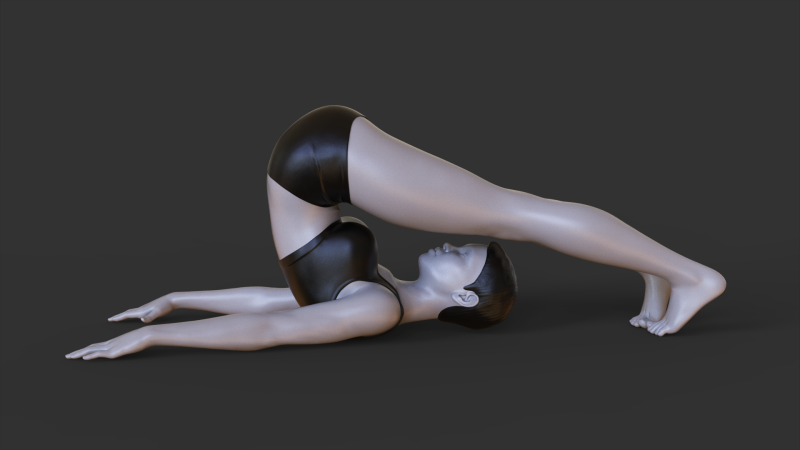 Yoga Pose - Plow Pose - Halasana Modelo de impresión 3D .c4d .max .obj .3ds .fbx .stl .blend