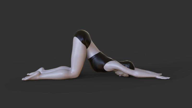 Yoga Pose - Puppy pose - Uttana Shishosana 3Dプリントモデル .c4d .max .obj .3ds .fbx .stl .blend
