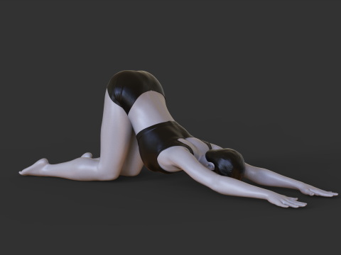 Yoga Pose - Puppy pose - Uttana Shishosana 3Dプリントモデル