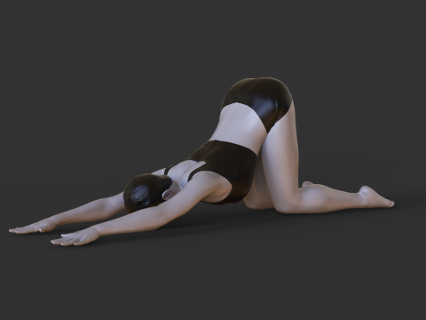 Yoga Pose - Puppy pose - Uttana Shishosana 3Dプリントモデル