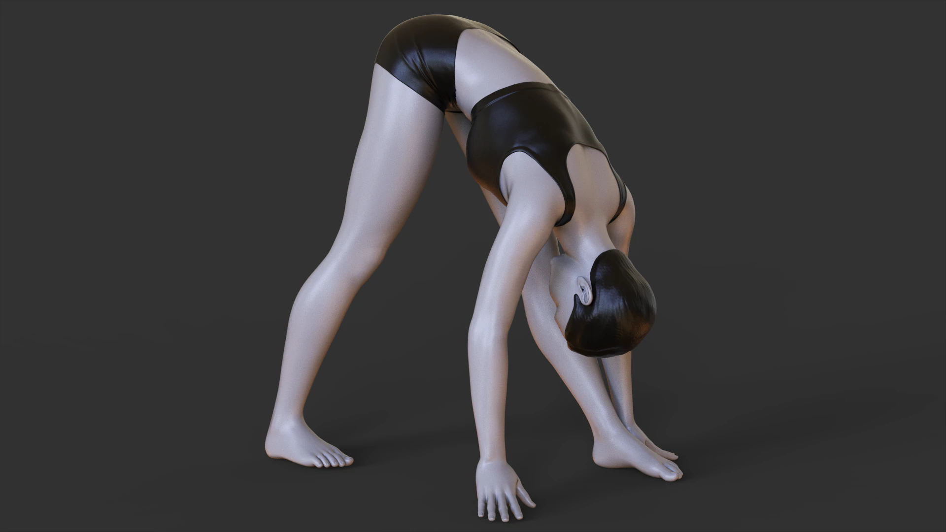 Yoga Pose - Pyramid Pose - Parsvottanasana 3D Print Model .c4d .max .obj .3ds .fbx .stl .blend 