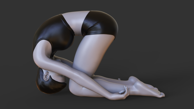 Yoga Pose - Rabbit Pose - Shashankasana Model Cetak 3D .c4d .max .obj .3ds .fbx .stl .blend 