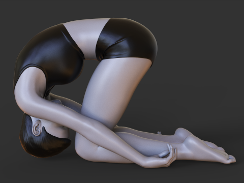 Yoga Pose - Rabbit Pose - Shashankasana 3D Print Model
