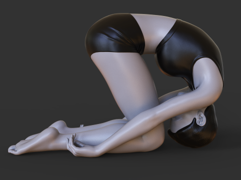 Yoga Pose - Rabbit Pose - Shashankasana Model Cetak 3D