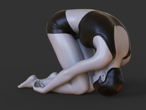 Yoga Pose - Rabbit Pose - Shashankasana Model Cetak 3D