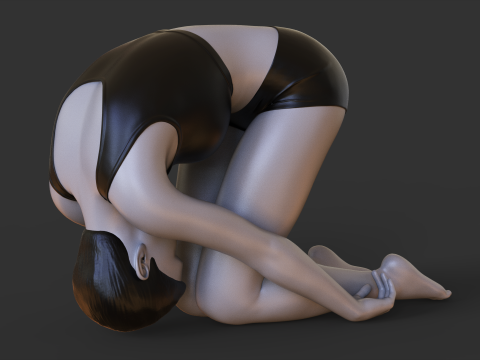 Yoga Pose - Rabbit Pose - Shashankasana Model Cetak 3D
