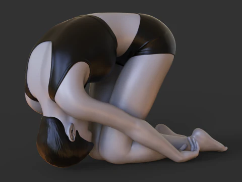 Yoga Pose - Rabbit Pose - Shashankasana 3D Print Model