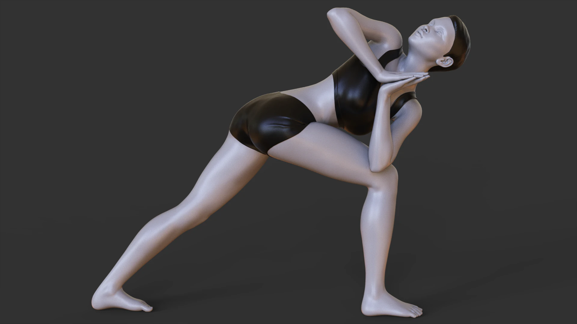 Pose Yoga - Pose segitiga terbalik Model Cetak 3D .c4d .max .obj .3ds .fbx .stl .blend 