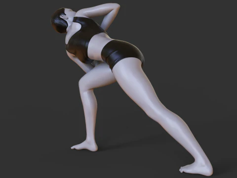 Pose Yoga - Pose segitiga terbalik Model Cetak 3D