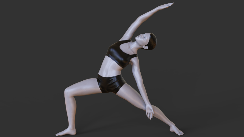 Yoga Pose - Reverse Warrior - Viparita Virabhadrasana Modelo de impresión 3D .c4d .max .obj .3ds .fbx .stl .blend