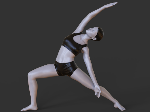 Yoga Pose - Reverse Warrior - Viparita Virabhadrasana 3D Print Model