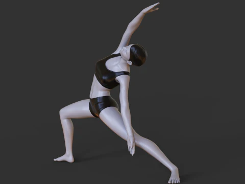 Yoga Pose - Reverse Warrior - Viparita Virabhadrasana 3D Print Model