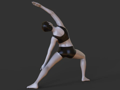 Yoga Pose - Reverse Warrior - Viparita Virabhadrasana 3D Print Model