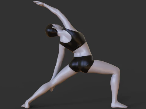 Yoga Pose - Reverse Warrior - Viparita Virabhadrasana 3D Print Model