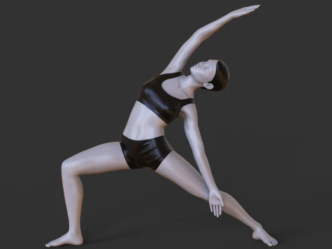 Yoga Pose - Reverse Warrior - Viparita Virabhadrasana 3D Print Model