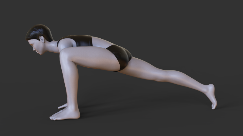 Yoga Pose - Runners Lunge Model do druku 3D .c4d .max .obj .3ds .fbx .stl .blend 