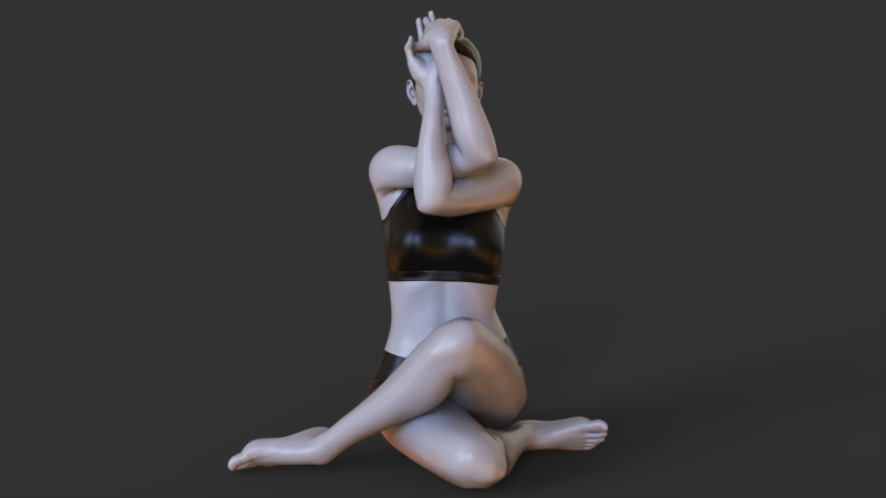 Yoga Pose - Seated Eagle Pose 3D Print Model .c4d .max .obj .3ds .fbx .stl .blend