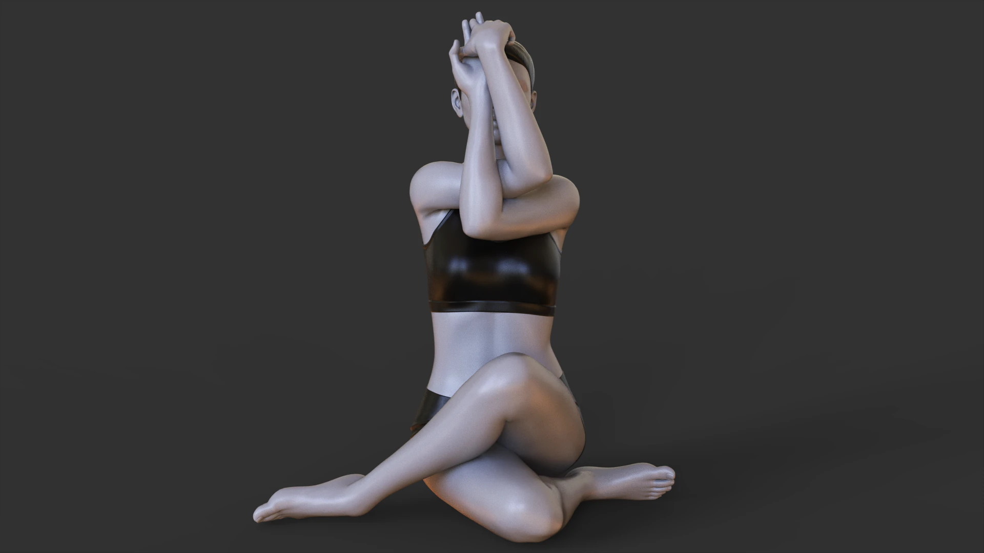 Yoga Pose - Seated Eagle Pose 3D Print Model .c4d .max .obj .3ds .fbx .stl .blend 