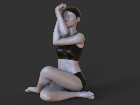 Yoga Pose - Seated Eagle Pose 3D Print Model