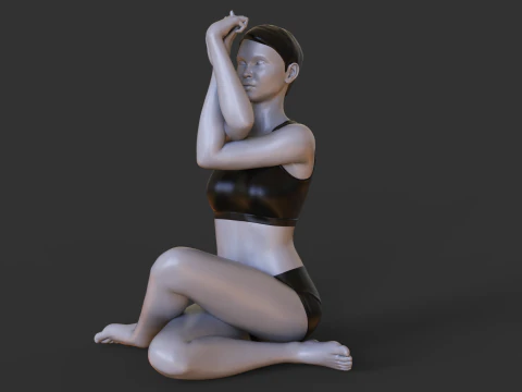 Yoga Pose - Seated Eagle Pose 3D Print Model