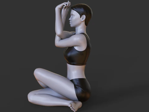 Yoga Pose - Seated Eagle Pose 3D Print Model
