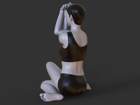 Yoga Pose - Seated Eagle Pose 3D Print Model