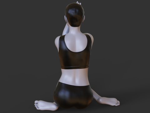 Yoga Pose - Seated Eagle Pose 3D Print Model