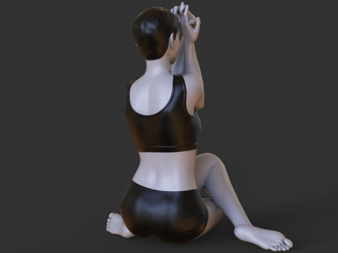 Yoga Pose - Seated Eagle Pose 3D Print Model