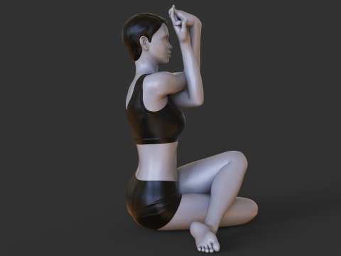Yoga Pose - Seated Eagle Pose 3D Print Model