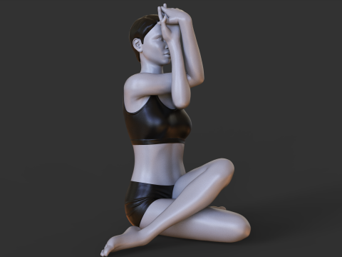 Yoga Pose - Seated Eagle Pose 3D Print Model