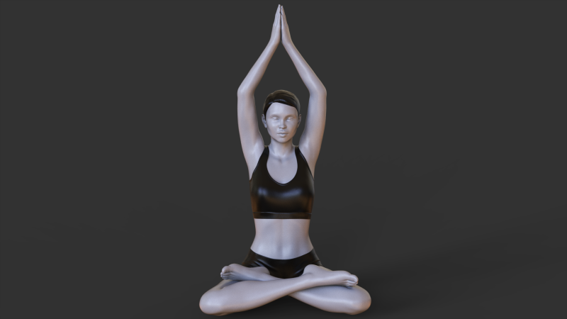 Yoga Pose - Seated mountain pose 3Dプリントモデル .c4d .max .obj .3ds .fbx .stl .blend 