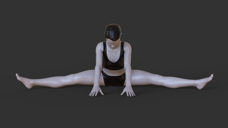 Yoga Pose - Seated straddle pose - Upavistha Konasana Modelo de impresión 3D .c4d .max .obj .3ds .fbx .stl .blend